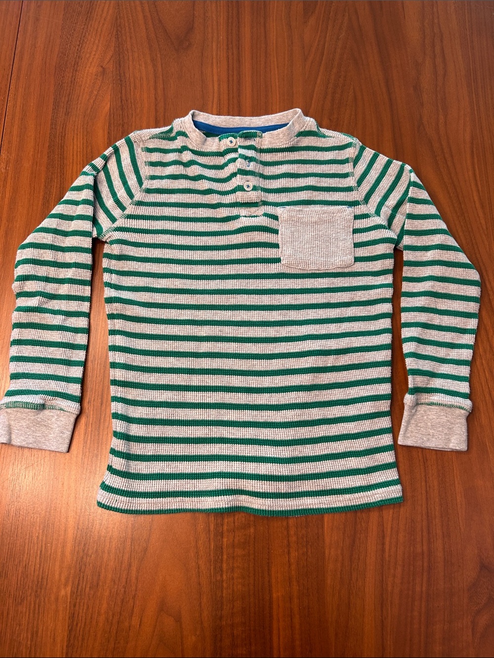 Boden Green & Gray Striped Long-Sleeve Henley